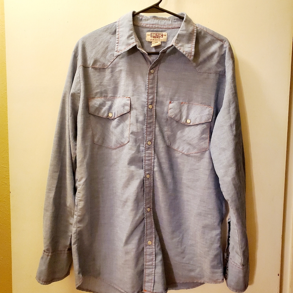 Retro style Pearl Snap Big Mac Workwear- Medium